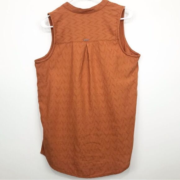 Prana Emery Run Copper Zigzag Sleeveless Tunic Blouse- New With Tags - Picture 7 of 16